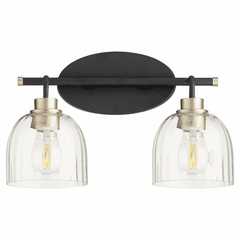 Quorum Espy 2-LT Bath Vanity Light - Noir w/Aged Brass - 507-2-6980