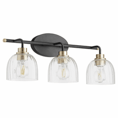 Quorum Espy 3-LT Bath Vanity Light - Noir w/Aged Brass - 507-3-6980