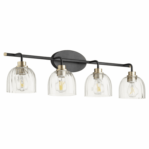 Quorum Espy 4-LT Bath Vanity Light - Noir w/Aged Brass - 507-4-6980