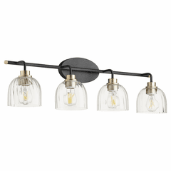 Quorum Espy 4-LT Bath Vanity Light - Noir w/Aged Brass - 507-4-6980
