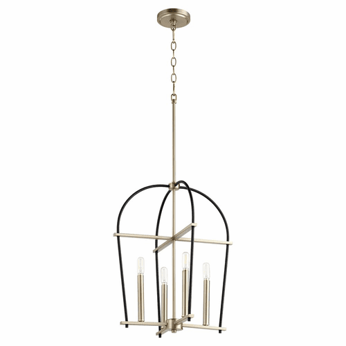 Quorum Espy 4-LT Entry & Foyer Light - Noir w/Aged Brass - 687-4-6980