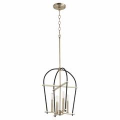 Quorum Espy 4-LT Entry & Foyer Light - Noir w/Aged Brass - 687-6980 Quorum Espy 4-LT Entry & Foyer Light - Noir w/Aged Brass - 687-6980