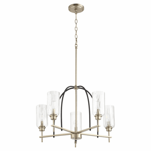 Quorum Espy 5-LT Chandelier - Noir w/Aged Brass - 607-5-6980