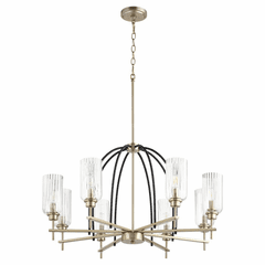 Quorum Espy 8-LT Chandelier - Noir w/Aged Brass - 607-8-6980 Quorum Espy 8-LT Chandelier - Noir w/Aged Brass - 607-8-6980