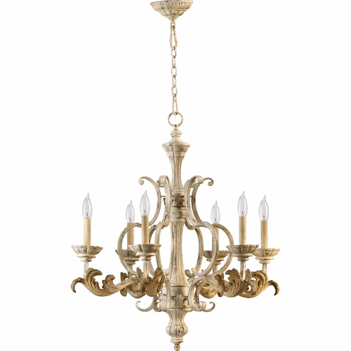 Quorum Florence 6-LT Chandelier - Persian White - 6037-6-70