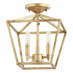 Quorum Gabriel 3-LT Ceiling Mount - Gold Leaf  - 304-10-74