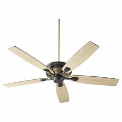 Quorum Gamble 60" 5-Blade Ceiling Fan - Noir w/Aged Brass - 50605-69