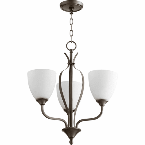 Quorum Jardin 3-LT Chandelier - Oiled Bronze - 6127-3-86