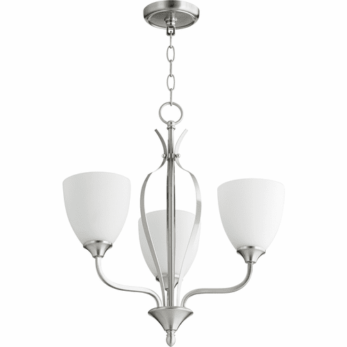 Quorum Jardin 3-LT Chandelier - Satin Nickel - 6127-3-65