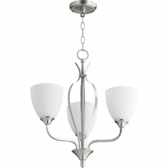 Quorum Jardin 3-LT Chandelier - Satin Nickel - 6127-3-65