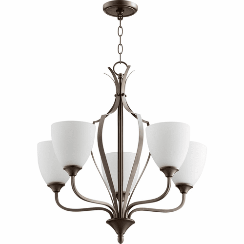 Quorum Jardin 5-LT Chandelier - Oiled Bronze - 6127-5-86