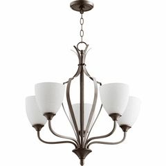 Quorum Jardin 5-LT Chandelier - Oiled Bronze - 6127-5-86 Quorum Jardin 5-LT Chandelier - Oiled Bronze - 6127-5-86