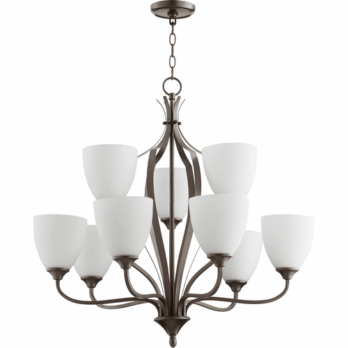 Quorum Jardin 9-LT Chandelier - Oiled Bronze - 6127-9-86