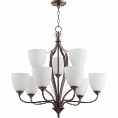 Quorum Jardin 9-LT Chandelier - Oiled Bronze - 6127-9-86