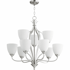 Quorum Jardin 9-LT Chandelier - Satin Nickel - 6127-9-65