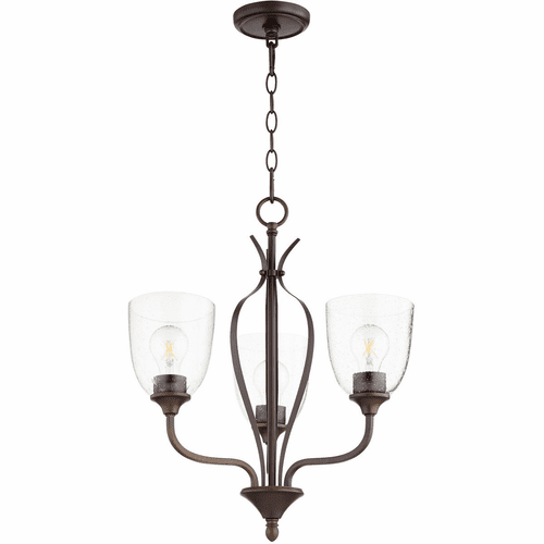 Quorum Jardin Chandelier - Oiled Bronze W/ Clear/Seeded - 6127-3-286