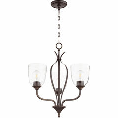 Quorum Jardin Chandelier - Oiled Bronze W/ Clear/Seeded - 6127-3-286