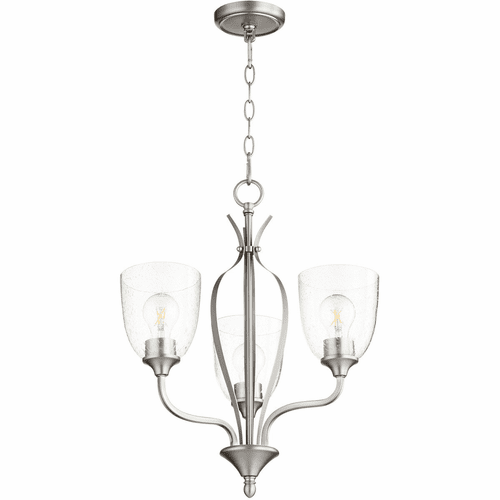 Quorum Jardin Chandelier - Satin Nickel W/ Clear/Seeded - 6127-3-265