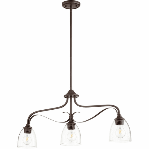 Quorum Jardin Island Light - Oiled Bronze W/ Clear/Seeded - 6627-3-286