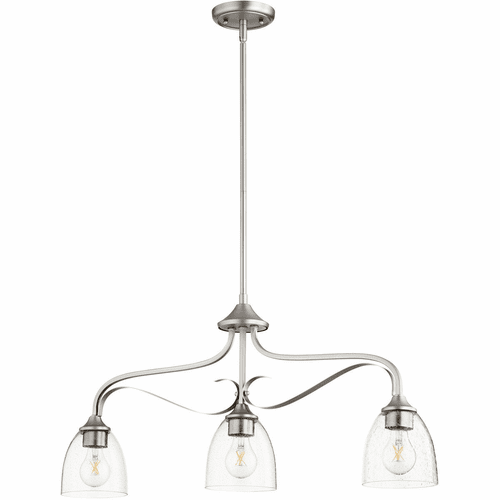 Quorum Jardin Island Light - Satin Nickel W/ Clear/Seeded - 6627-3-265