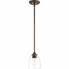 Quorum Jardin Pendant - Oiled Bronze W/ Clear/Seeded - 3127-286