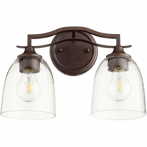 Quorum Jardin Vanity - Oiled Bronze W/ Clear/Seeded - 5027-2-286