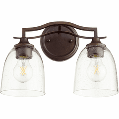 Quorum Jardin Vanity - Oiled Bronze W/ Clear/Seeded - 5027-2-286