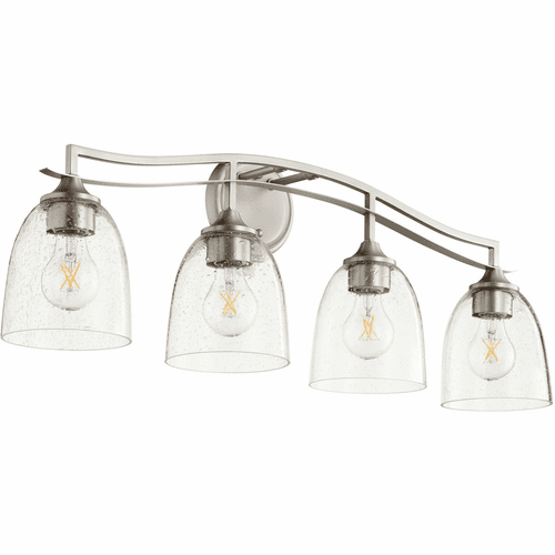 Quorum Jardin Vanity - Satin Nickel W/ Clear/Seeded - 5027-4-265