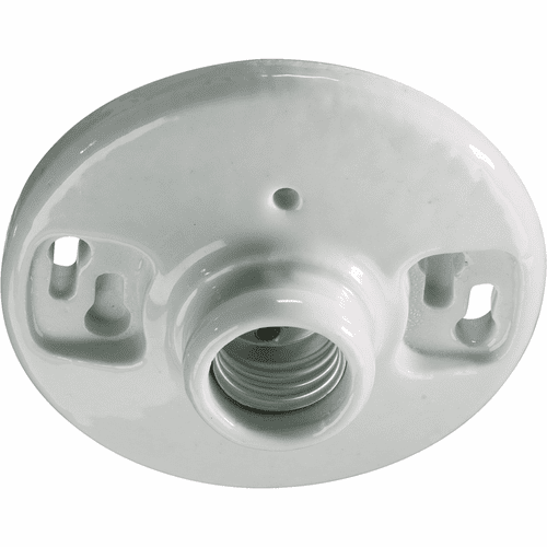 Quorum Keyless Prcelain Sckt Flushmount - White - 7-222