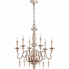 Quorum La Maison 28" 6-LT Chandelier - Manchester Grey W/ Rust Accents - 6052-6-56