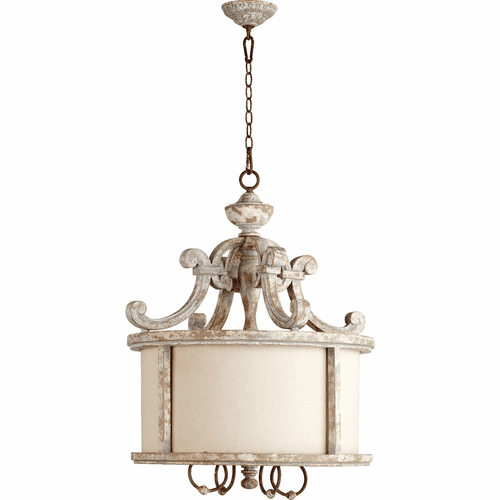 Quorum La Maison 4-LT Pendant - Manchester Grey W/ Rust Accents - 8052-4-56
