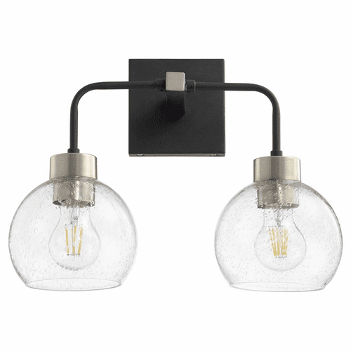 Quorum Lacy 2-LT Bath Vanity Light - Noir w/Aged Brass - 532-2-6980