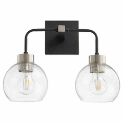 Quorum Lacy 2-LT Bath Vanity Light - Noir w/Aged Brass - 532-2-6980 Quorum Lacy 2-LT Bath Vanity Light - Noir w/Aged Brass - 532-2-6980