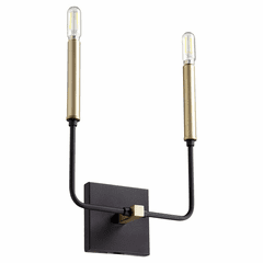 Quorum Lacy 2-LT Wall Mount - Noir w/Aged Brass - 531-2-6980 Quorum Lacy 2-LT Wall Mount - Noir w/Aged Brass - 531-2-6980