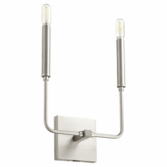 Quorum Lacy 2-LT Wall Mount - Satin Nickel - 531-2-65 Quorum Lacy 2-LT Wall Mount - Satin Nickel - 531-2-65