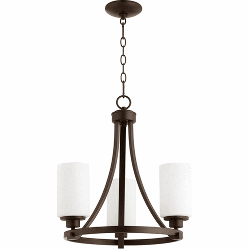 Quorum Lancaster 3-LT Chandelier - Oiled Bronze - 6207-3-86