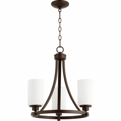 Quorum Lancaster 3-LT Chandelier - Oiled Bronze - 6207-3-86 Quorum Lancaster 3-LT Chandelier - Oiled Bronze - 6207-3-86