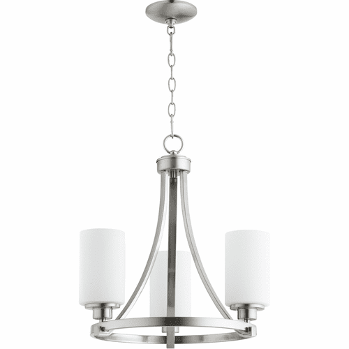 Quorum Lancaster 3-LT Chandelier - Satin Nickel - 6207-3-65