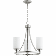 Quorum Lancaster 3-LT Chandelier - Satin Nickel - 6207-3-65 Quorum Lancaster 3-LT Chandelier - Satin Nickel - 6207-3-65