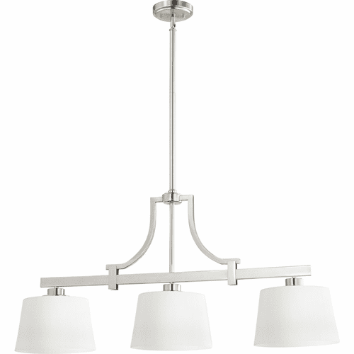 Quorum Lancaster 3-LT Island Light - Satin Nickel - 6507-3-65