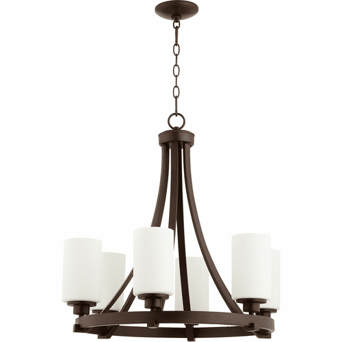 Quorum Lancaster 6-LT Chandelier - Oiled Bronze - 6207-6-86
