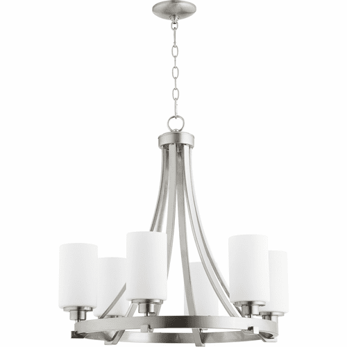 Quorum Lancaster 6-LT Chandelier - Satin Nickel - 6207-6-65