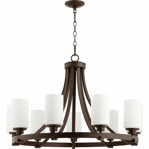 Quorum Lancaster 9-LT Chandelier - Oiled Bronze - 6207-9-86