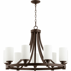 Quorum Lancaster 9-LT Chandelier - Oiled Bronze - 6207-9-86 Quorum Lancaster 9-LT Chandelier - Oiled Bronze - 6207-9-86