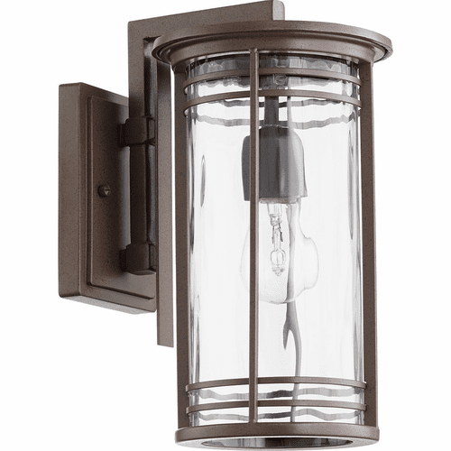 Quorum Larson 7" Clear Outdoor Lantern - Oiled Bronze  - 7916-7-186