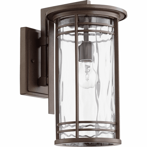 Quorum Larson 9" Clear Outdoor Lantern - Oiled Bronze  - 7916-9-186
