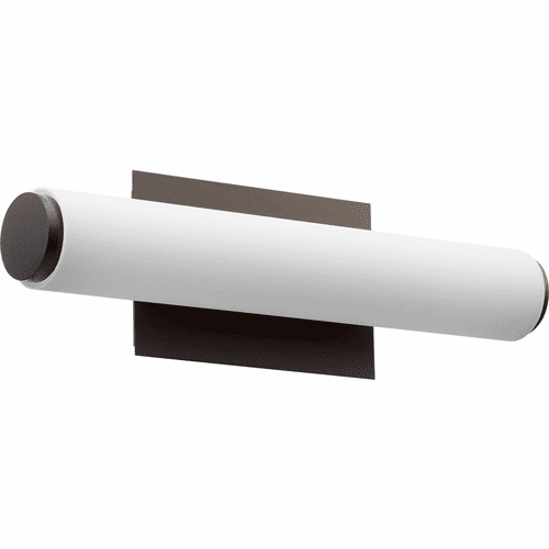 Quorum LED 18" Vanity - Oiled Bronze W/ Matte White Acrylic - 911-18-86