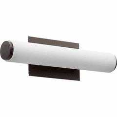 Quorum LED 18" Vanity - Oiled Bronze W/ Matte White Acrylic - 911-18-86