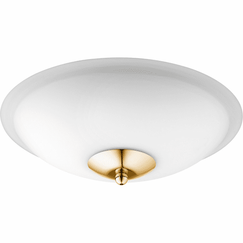 Quorum Low Profile Ceiling Fan Light Kit - Aged Brass W/ Satin Opal - 1180-880