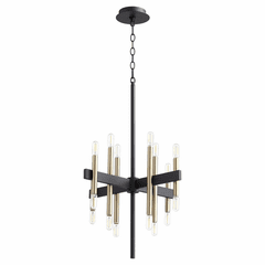 Quorum Luxe 16-LT Chandelier - Noir w/ Aged Brass - 60-16-6980 Quorum Luxe 16-LT Chandelier - Noir w/ Aged Brass - 60-16-6980